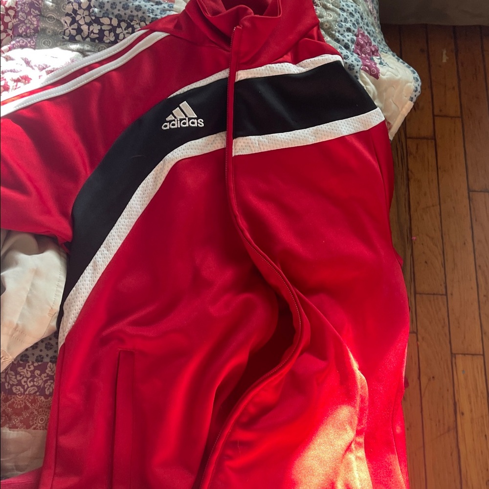 Adidas Red and Black Track Jacket